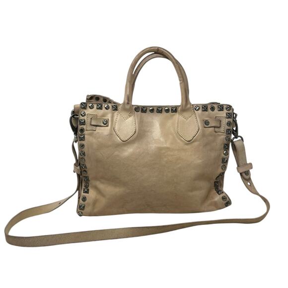 GIORGIO BRATO Beige Leather Studded Tote Bag - Picture 2 of 16